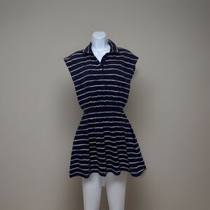 Lacoste Womens  Mini Pique Polo Navy Blue Dress Sz 36
